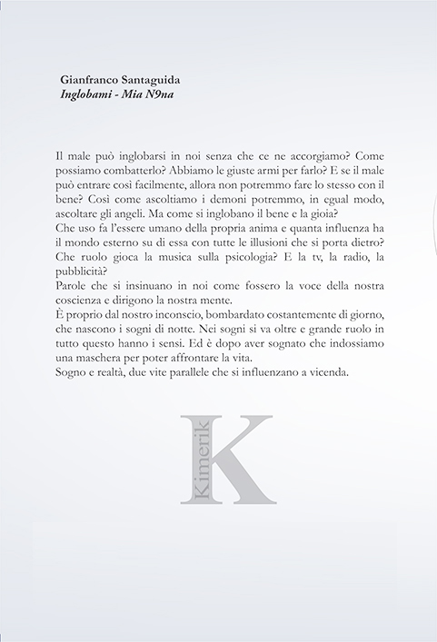 Quarta di copertina di Inglobami Mia N9na